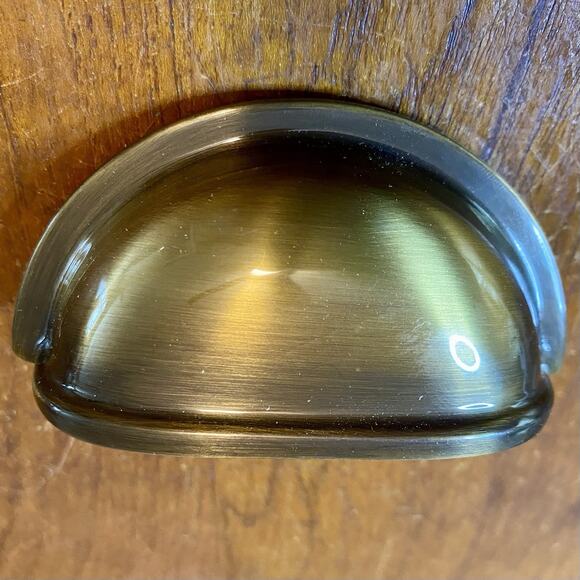 NEW Brushed Oil-Rubbed Bronze Cup Cabinet Hardware Handle QUALITY No Screws - Picture 2 of 4